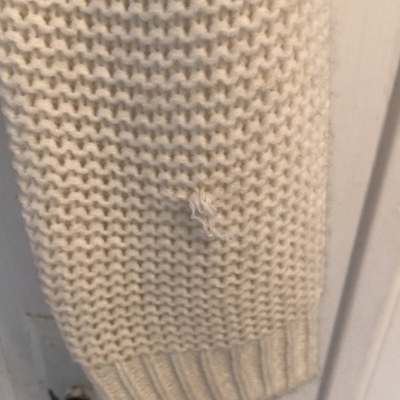 Cream/woven/cable knit sweater - Picture 3 of 3